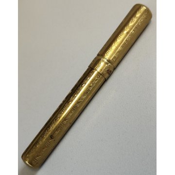 ANTICA PENNA STILOGRAFICA stile Trench Art EPOCA 1900 cesellata OLD FOUNTAIN PEN