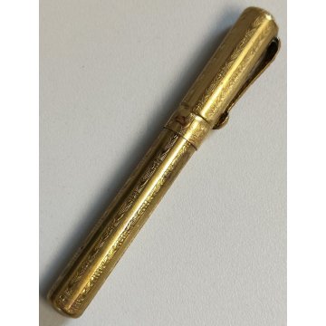 ANTICA PENNA STILOGRAFICA stile Trench Art EPOCA 1900 cesellata OLD FOUNTAIN PEN