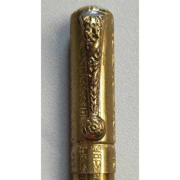 ANTICA PENNA STILOGRAFICA stile Trench Art EPOCA 1900 cesellata OLD FOUNTAIN PEN
