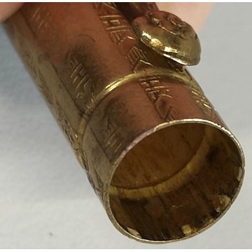 ANTICA PENNA STILOGRAFICA stile Trench Art EPOCA 1900 cesellata OLD FOUNTAIN PEN