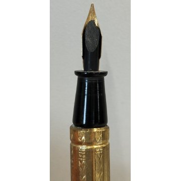 ANTICA PENNA STILOGRAFICA stile Trench Art EPOCA 1900 cesellata OLD FOUNTAIN PEN