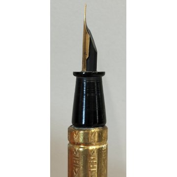 ANTICA PENNA STILOGRAFICA stile Trench Art EPOCA 1900 cesellata OLD FOUNTAIN PEN