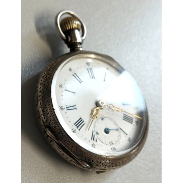 ANTICO OROLOGIO TASCA epoca 1900 ARGENTO 800 Remontoir Cylindre OLD POCKET WATCH
