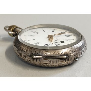 ANTICO OROLOGIO TASCA epoca 1900 ARGENTO 800 Remontoir Cylindre OLD POCKET WATCH
