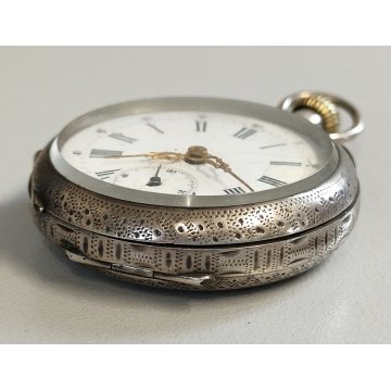 ANTICO OROLOGIO TASCA epoca 1900 ARGENTO 800 Remontoir Cylindre OLD POCKET WATCH