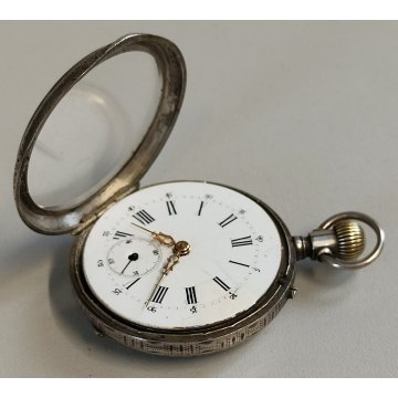 ANTICO OROLOGIO TASCA epoca 1900 ARGENTO 800 Remontoir Cylindre OLD POCKET WATCH