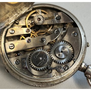 ANTICO OROLOGIO TASCA epoca 1900 ARGENTO 800 Remontoir Cylindre OLD POCKET WATCH
