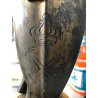 COPPIA ANTICO BRONZO GUERRIERO CAVALIERE MEDIOEVALE ARMATURA SCUDO SPADA LANCIA