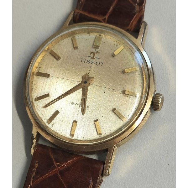 TISSOT Seastar OROLOGIO POLSO cal 781 Laminato Oro ANNI 60 VINTAGE