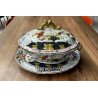 ANTICO SERVIZIO PIATTI 12 pers MAIOLICA Antica Faenza COMPLETO DECORO GAROFANO
