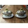 ANTICO SERVIZIO PIATTI 12 pers MAIOLICA Antica Faenza COMPLETO DECORO GAROFANO