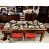 ANTICO SERVIZIO PIATTI 12 pers MAIOLICA Antica Faenza COMPLETO DECORO GAROFANO