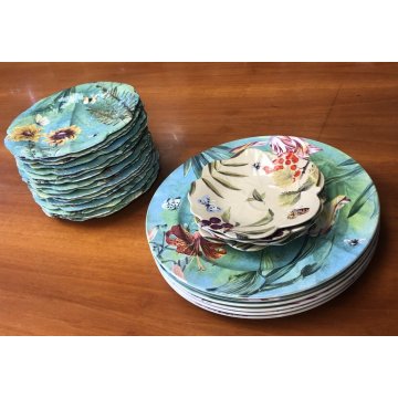 SERVIZIO PIATTI VINTAGE 26 Pz.  Spode Floral Haven DECORO FIORI FARFALLE ENGLAND