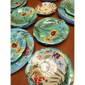 SERVIZIO PIATTI VINTAGE 26 Pz.  Spode Floral Haven DECORO FIORI FARFALLE ENGLAND