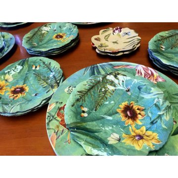SERVIZIO PIATTI VINTAGE 26 Pz.  Spode Floral Haven DECORO FIORI FARFALLE ENGLAND