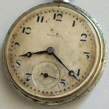 ANTICO OROLOGIO TASCA Medana CATENA déco Swiss OLD POCKET WATCH montre de poche