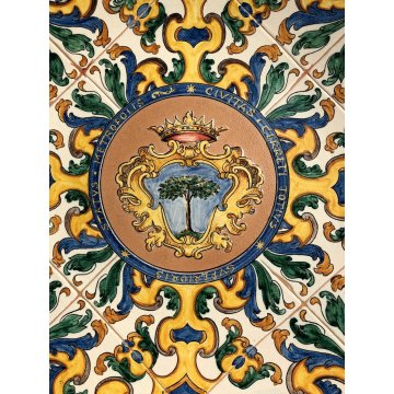 ENORME PIATTO PARATA CERAMICA Cerreto Sannita San Lorenzello ø 82 BENEVENTO '900