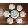 ANTICO SET PIATTI 7 pz. MAIOLICA Antica Faenza C.A.C.F. DECORO GAROFANO '900
