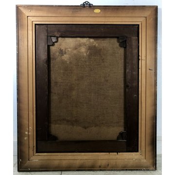 ANTICO QUADRO RITRATTO FEMMINILE GIOVANE DAMA con VELO FIORE VENTAGLIO SPAGNA