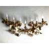 GRANDE APPLIQUE FERRO BATTUTO '900 RAMAGE FOGLIE ORO 7 LUCI LAMPADA PARETE OLD