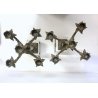 ANTICA COPPIA CANDELABRO MARMO OTTONE CANDELIERE PORTA CANDELA 5 BRACCI '900