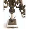 ANTICA COPPIA CANDELABRO MARMO OTTONE CANDELIERE PORTA CANDELA 5 BRACCI '900