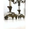 ANTICA COPPIA CANDELABRO MARMO OTTONE CANDELIERE PORTA CANDELA 5 BRACCI '900