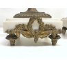 ANTICA COPPIA CANDELABRO MARMO OTTONE CANDELIERE PORTA CANDELA 5 BRACCI '900