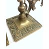 ANTICA COPPIA CANDELIERE da TAVOLO OTTONE CANDELABRO PORTA CANDELA BUGIA '900