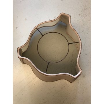 LAMPADA TAVOLO VINTAGE BRONZO PATINA ABATJOUR PARALUME TESSUTO 3 LUMI MIDCENTURY