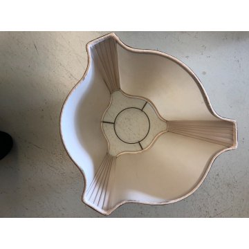 LAMPADA TAVOLO VINTAGE BRONZO PATINA ABATJOUR PARALUME TESSUTO 3 LUMI MIDCENTURY