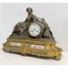 ANTICO OROLOGIO TAVOLO ANTIMONIO BRONZO DORATO PARIGINA WHATCH PRIMI 1900 EPOCA