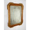 ANTICO SPECCHIO SPECCHIERA CORNICE VASSOIO LEGNO DECORO FOGLIA ORO BULINO 1800