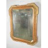 ANTICO SPECCHIO SPECCHIERA CORNICE VASSOIO LEGNO DECORO FOGLIA ORO BULINO 1800