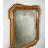 ANTICO SPECCHIO SPECCHIERA CORNICE VASSOIO LEGNO DECORO FOGLIA ORO BULINO 1800
