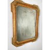 ANTICO SPECCHIO SPECCHIERA CORNICE VASSOIO LEGNO DECORO FOGLIA ORO BULINO 1800