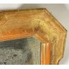 ANTICO SPECCHIO SPECCHIERA CORNICE VASSOIO LEGNO DECORO FOGLIA ORO BULINO 1800