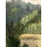 ANTICO QUADRO DIPINTO OLIO "Mezzadra" PAESAGGIO CAMPAGNA NEOIMPRESSIONISMO 900