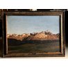 GRANDE QUADRO OLIO Bresciani da Gazzoldo PAESAGGIO DIVISIONISTA Cime del Bernina