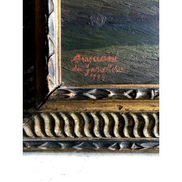 GRANDE QUADRO OLIO Bresciani da Gazzoldo PAESAGGIO DIVISIONISTA Cime del Bernina
