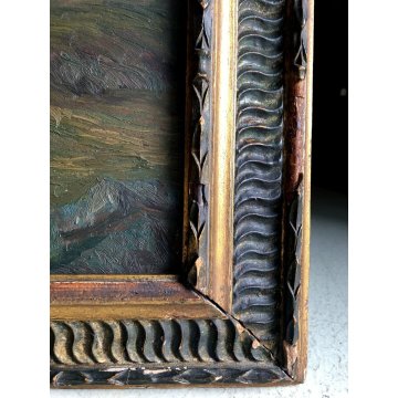 GRANDE QUADRO OLIO Bresciani da Gazzoldo PAESAGGIO DIVISIONISTA Cime del Bernina