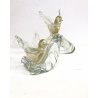 SCULTURA COPPIA UCCELLI VETRO Murano FOGLIA ORO DESIGN NELLO STILE Barovier&Toso