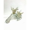 SCULTURA COPPIA UCCELLI VETRO Murano FOGLIA ORO DESIGN NELLO STILE Barovier&Toso