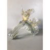 SCULTURA COPPIA UCCELLI VETRO Murano FOGLIA ORO DESIGN NELLO STILE Barovier&Toso