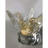 SCULTURA COPPIA UCCELLI VETRO Murano FOGLIA ORO DESIGN NELLO STILE Barovier&Toso