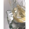SCULTURA COPPIA UCCELLI VETRO Murano FOGLIA ORO DESIGN NELLO STILE Barovier&Toso