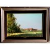 QUADRO DIPINTO OLIO Ignazio Lombardini PAESAGGIO PIANURA NOVARESE VESPOLATE