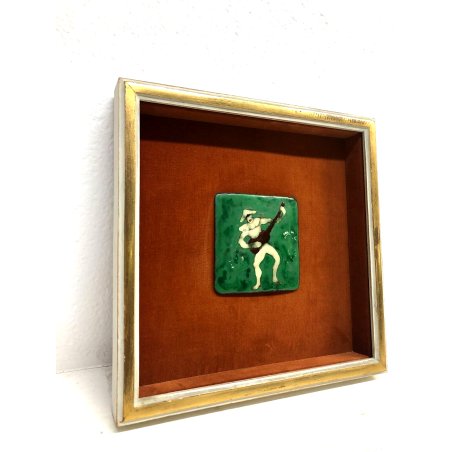 PICCOLO QUADRO Giuseppe Maretto PIASTRA RAME SMALTO TECNICA CHAMPLEVE' 1956