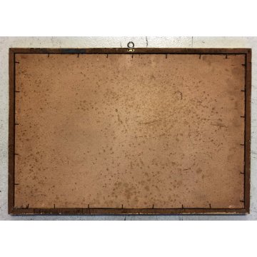ANTICO DIPINTO OLIO TELA FIGURA PREGHIERA PAESAGGIO ALBA TRAMONTO ARTE BALCONE