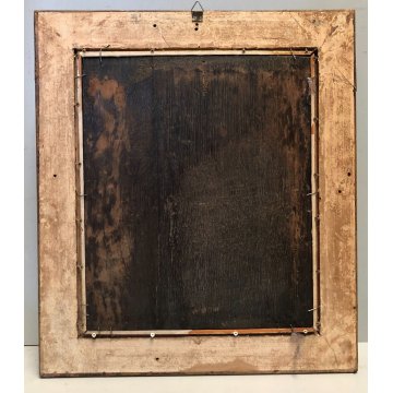 ANTICO DIPINTO OLIO PAESAGGIO SCENA PASTORE PASTORELLA DANZA FLAUTO PECORE  '700